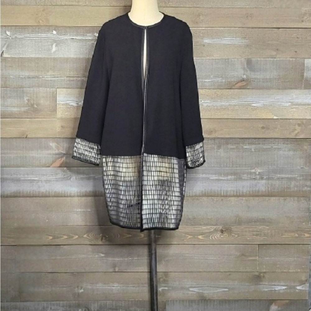 VINTAGE”ElieTahari 1974 Edition Soho Mesh-Panel Coat With Perforated Mesh Panels